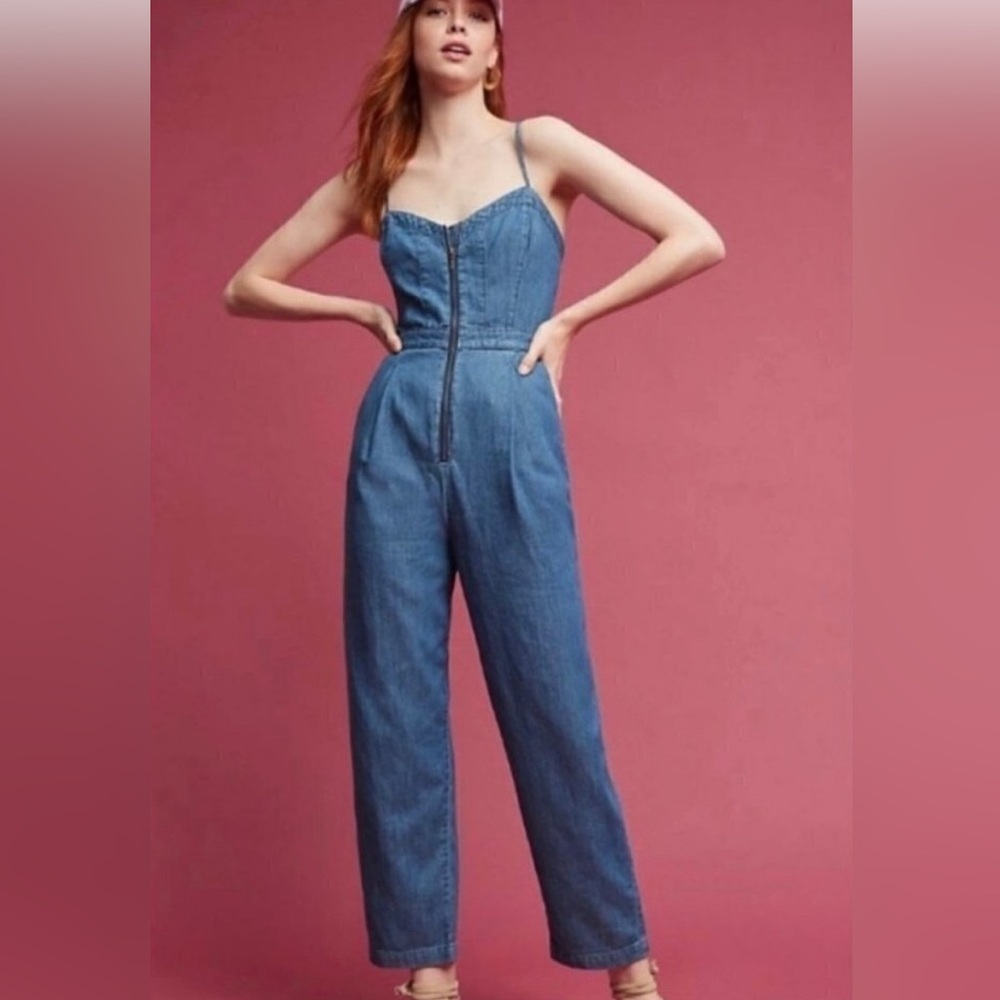 Anthropogie Pilcro and the Letterpress denim jumpsuit